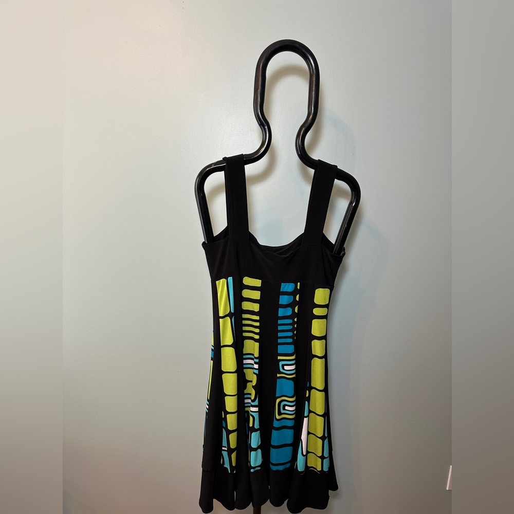 Frank Lyman Ladies Summer Dress with Green, Blue & Black Design
